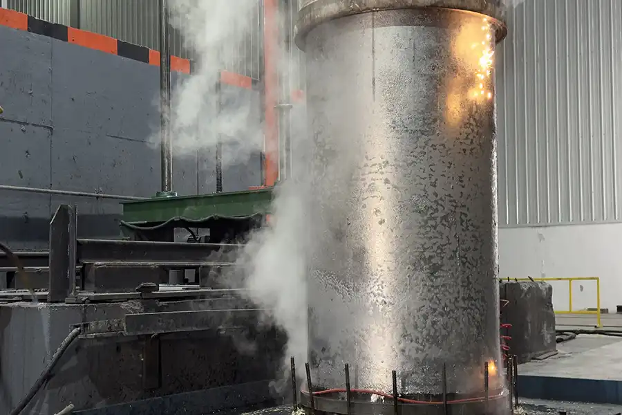 Titanium ingots are taken out of furnace Titanium ingots are taken out of furnace